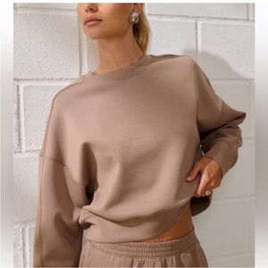 Abercrombie & Fitch Tan Cropped Pullover